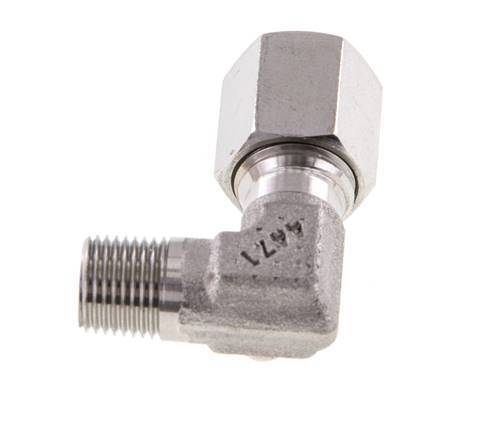 R 1/8'' Macho x 6L Codo de 90 grados de acero inoxidable 315 Bar DIN 2353