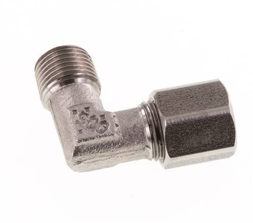R 1/8'' Macho x 6LL Codo de 90 grados de acero inoxidable 100 Bar DIN 2353