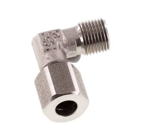 R 1/8'' Macho x 6LL Codo de 90 grados de acero inoxidable 100 Bar DIN 2353