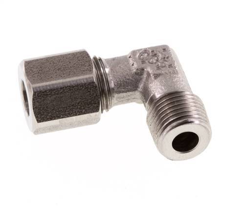 R 1/8'' Macho x 6LL Codo de 90 grados de acero inoxidable 100 Bar DIN 2353