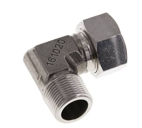 G 3/4'' Macho x 22L Codo de 90 grados de acero inoxidable 160 Bar DIN 2353
