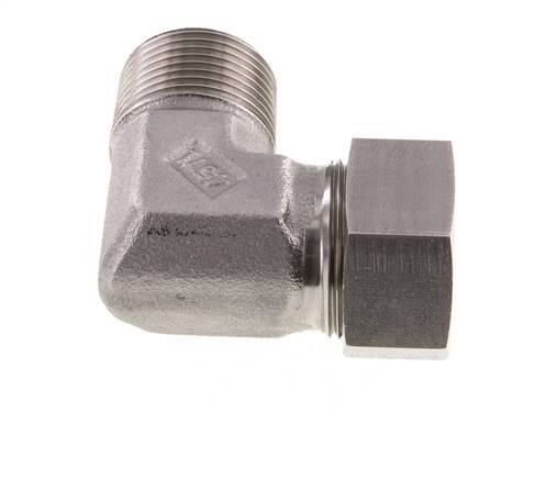 G 1'' Macho x 28L Codo de 90 grados de acero inoxidable 160 Bar DIN 2353