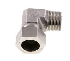 G 1'' Macho x 28L Codo de 90 grados de acero inoxidable 160 Bar DIN 2353