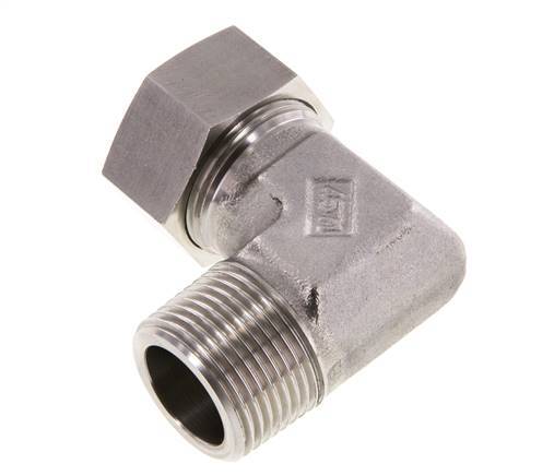 G 1'' Macho x 28L Codo de 90 grados de acero inoxidable 160 Bar DIN 2353