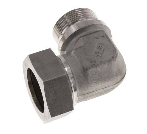 G 1 1/2'' Macho x 42L Codo de 90 grados de acero inoxidable 160 Bar DIN 2353