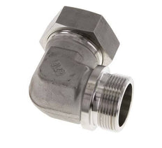 G 1 1/2'' Macho x 42L Codo de 90 grados de acero inoxidable 160 Bar DIN 2353