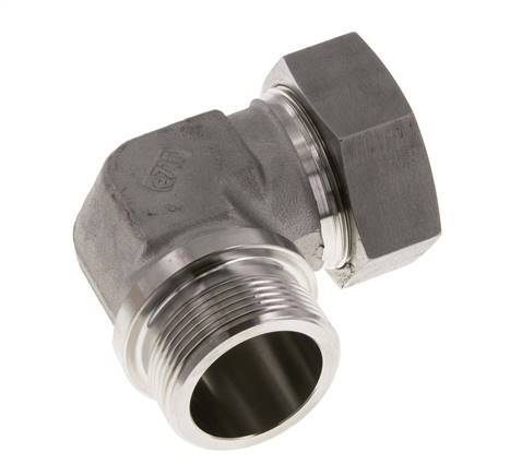 G 1 1/2'' Macho x 42L Codo de 90 grados de acero inoxidable 160 Bar DIN 2353