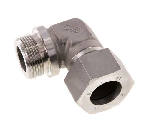G 1 1/4'' Macho x 30S Codo de 90 grados de acero inoxidable 400 Bar DIN 2353