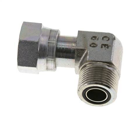 Codo de 90 grados de acero galvanizado UNS 1''-14 x UNS 1''-14 ORFS 400 Bar - Hidráulico