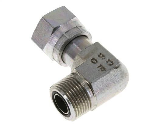 Codo de 90 grados de acero galvanizado UNS 1''-14 x UNS 1''-14 ORFS 400 Bar - Hidráulico