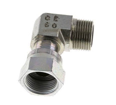 Codo de 90 grados de acero galvanizado UNS 1''-14 x UNS 1''-14 ORFS 400 Bar - Hidráulico