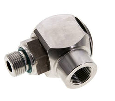 G 3/8'' M/F Codo de acero inoxidable de 90 grados Junta giratoria de alta presión 400 Bar - Hidráulica