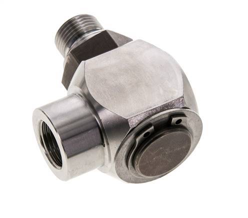 G 3/8'' M/F Codo de acero inoxidable de 90 grados Junta giratoria de alta presión 400 Bar - Hidráulica