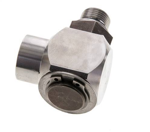 G 3/8'' M/F Codo de acero inoxidable de 90 grados Junta giratoria de alta presión 400 Bar - Hidráulica
