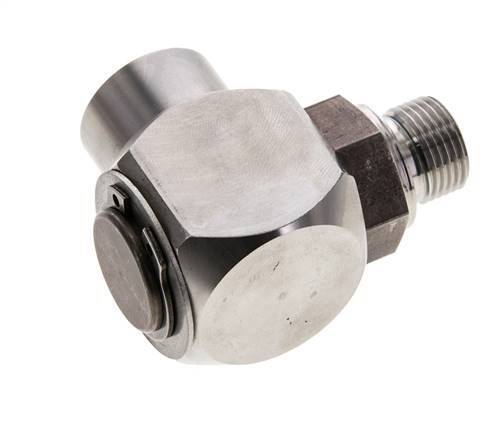 G 3/8'' M/F Codo de acero inoxidable de 90 grados Junta giratoria de alta presión 400 Bar - Hidráulica