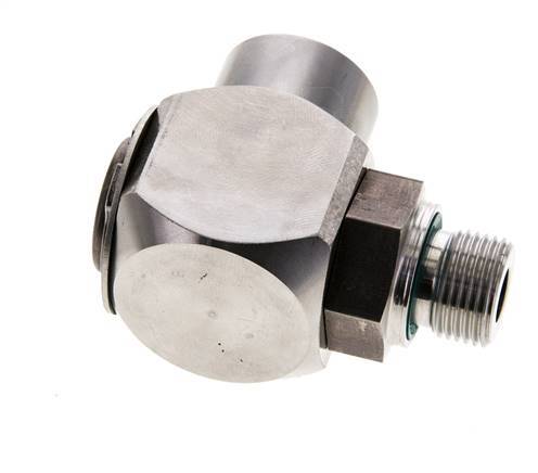 G 3/8'' M/F Codo de acero inoxidable de 90 grados Junta giratoria de alta presión 400 Bar - Hidráulica