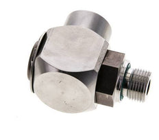 G 3/8'' M/F Codo de acero inoxidable de 90 grados Junta giratoria de alta presión 400 Bar - Hidráulica