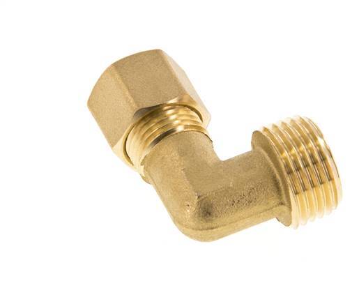R 1/2'' Macho x 10mm Codo de latón de 90º de compresión 95 Bar DIN EN 1254-2