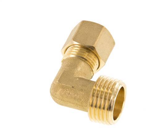 R 1/2'' Macho x 10mm Codo de latón de 90º de compresión 95 Bar DIN EN 1254-2