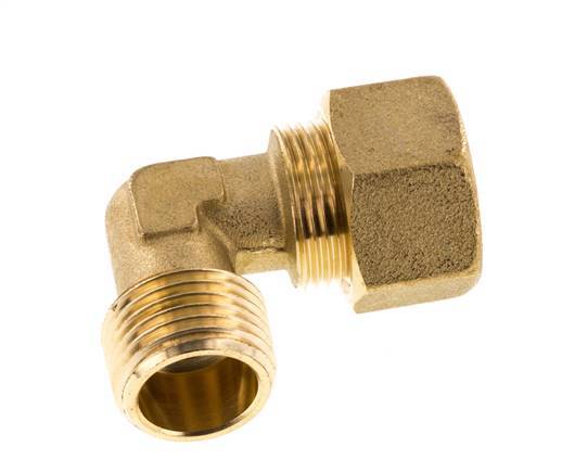 R 1/2'' Macho x 16mm Codo de latón de 90 grados de compresión 76 Bar DIN EN 1254-2