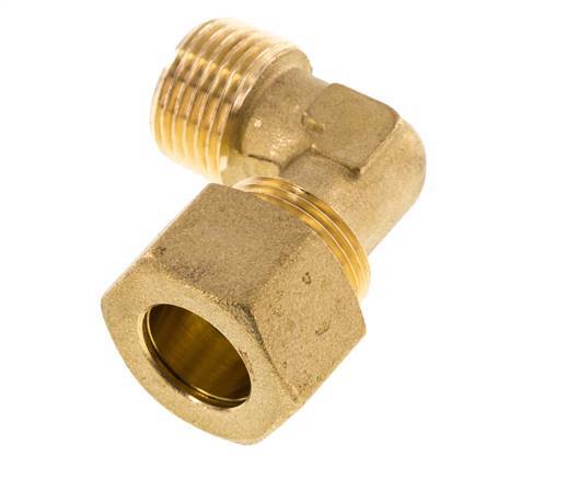 R 1/2'' Macho x 16mm Codo de latón de 90 grados de compresión 76 Bar DIN EN 1254-2
