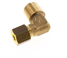 R 1/4'' Macho x 5mm Codo de latón de 90º de compresión 150 Bar DIN EN 1254-2