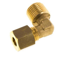 R 1/4'' Male x 6mm Brass 90 deg Elbow Compression Fitting 150 Bar DIN EN 1254-2 [2 Pieces]