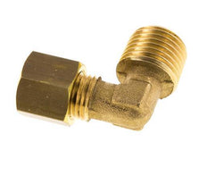 R 1/4'' Male x 6mm Brass 90 deg Elbow Compression Fitting 150 Bar DIN EN 1254-2 [2 Pieces]