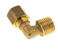 R 1/4'' Male x 6mm Brass 90 deg Elbow Compression Fitting 150 Bar DIN EN 1254-2 [2 Pieces]