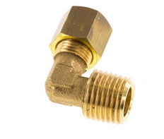 R 1/4'' Male x 6mm Brass 90 deg Elbow Compression Fitting 150 Bar DIN EN 1254-2 [2 Pieces]