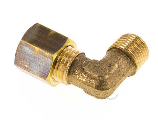 R 1/8'' Male x 6mm Brass 90 deg Elbow Compression Fitting 150 Bar DIN EN 1254-2 [2 Pieces]