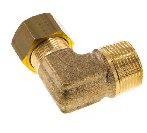 R 3/4'' Macho x 16mm Codo de latón de 90 grados de compresión 76 Bar DIN EN 1254-2