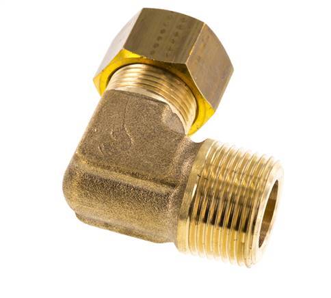 R 3/4'' Macho x 16mm Codo de latón de 90 grados de compresión 76 Bar DIN EN 1254-2