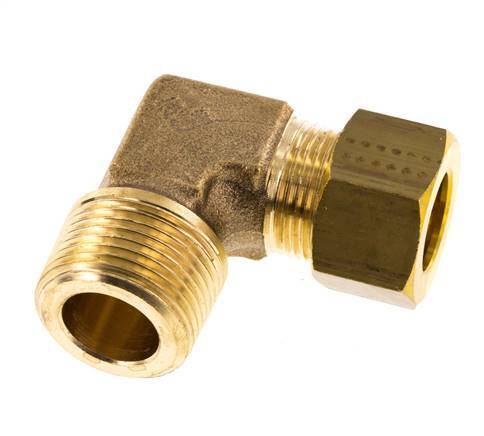 R 3/4'' Macho x 16mm Codo de latón de 90 grados de compresión 76 Bar DIN EN 1254-2