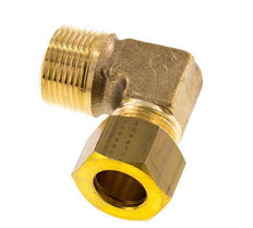 R 3/4'' Macho x 16mm Codo de latón de 90 grados de compresión 76 Bar DIN EN 1254-2