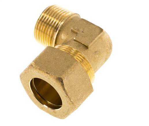 R 3/4'' Macho x 22mm Codo de latón de 90 grados Accesorio de compresión 54 Bar DIN EN 1254-2