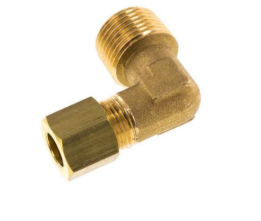 R 3/8'' Macho x 8mm Latón Codo de 90º de compresión 135 Bar DIN EN 1254-2