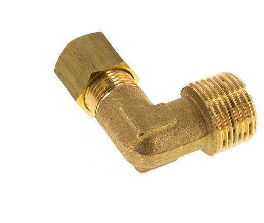 R 3/8'' Macho x 8mm Latón Codo de 90º de compresión 135 Bar DIN EN 1254-2