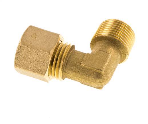 R 3/8'' Macho x 10mm Codo de latón de 90º de compresión 95 Bar DIN EN 1254-2