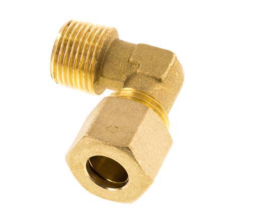 R 3/8'' Macho x 10mm Codo de latón de 90º de compresión 95 Bar DIN EN 1254-2