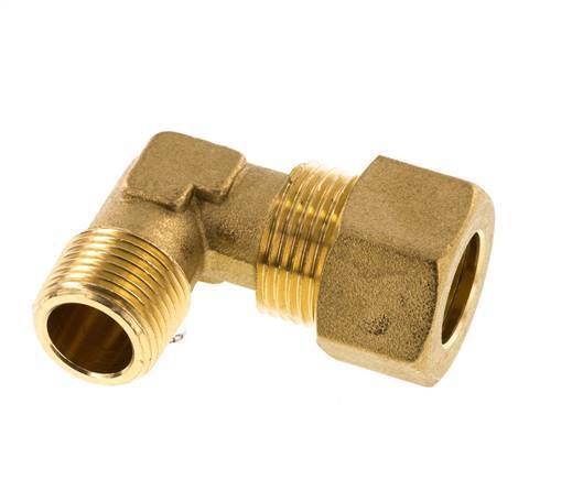 R 3/8'' Macho x 14mm Codo de latón de 90º de compresión 89 Bar DIN EN 1254-2