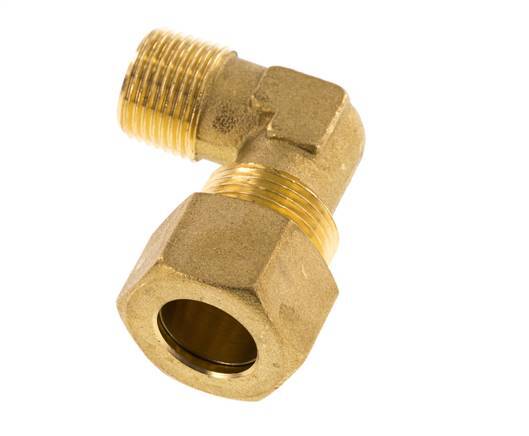 R 3/8'' Macho x 14mm Codo de latón de 90º de compresión 89 Bar DIN EN 1254-2