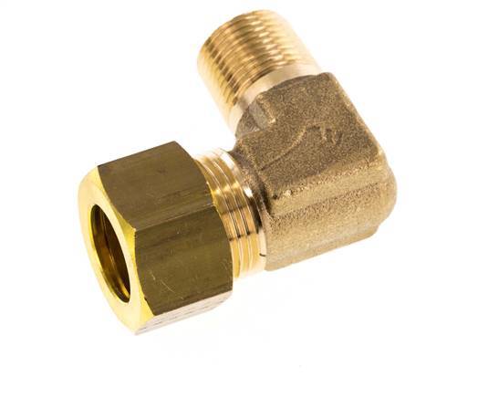 R 3/8'' Macho x 15mm Codo de latón de 90º de compresión 82 Bar DIN EN 1254-2