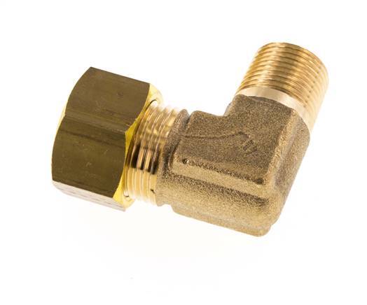 R 3/8'' Macho x 15mm Codo de latón de 90º de compresión 82 Bar DIN EN 1254-2