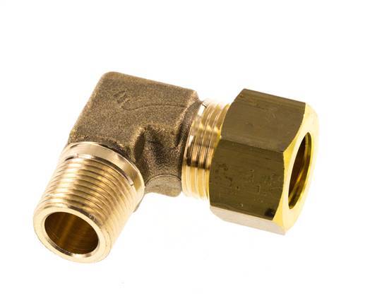 R 3/8'' Macho x 15mm Codo de latón de 90º de compresión 82 Bar DIN EN 1254-2