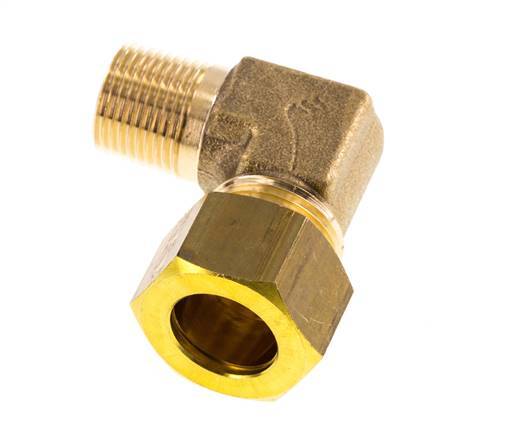 R 3/8'' Macho x 15mm Codo de latón de 90º de compresión 82 Bar DIN EN 1254-2