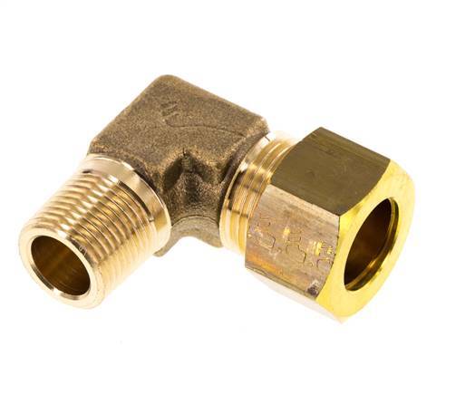 R 3/8'' Macho x 15mm Codo de latón de 90º de compresión 82 Bar DIN EN 1254-2
