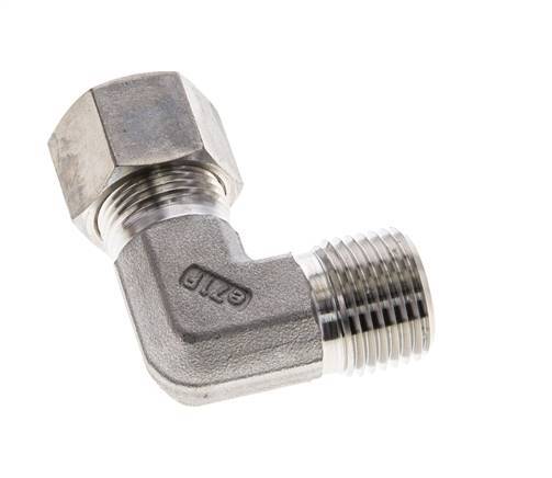 1/2'' NPT Male x 12S Stainless steel 90 deg Elbow Compression Fitting 630 Bar DIN 2353