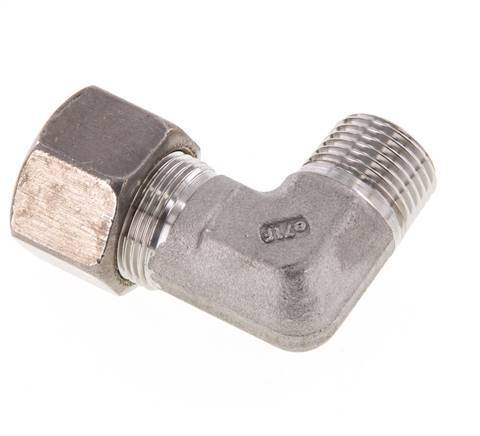 R 1/2'' Macho x 16S Racor de compresión de 90 grados de acero inoxidable 400 Bar DIN 2353