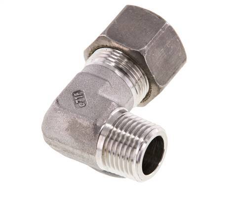 R 1/2'' Macho x 16S Racor de compresión de 90 grados de acero inoxidable 400 Bar DIN 2353